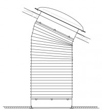 600X1200 Flexible Shaft Skylight Kits 3.6M  Single Shaft Corrugated Iron (Vented) image