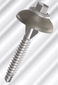 POLYZIP Screw & 26mm Grey Dome Seal (50/50) - 14 x 50mm image